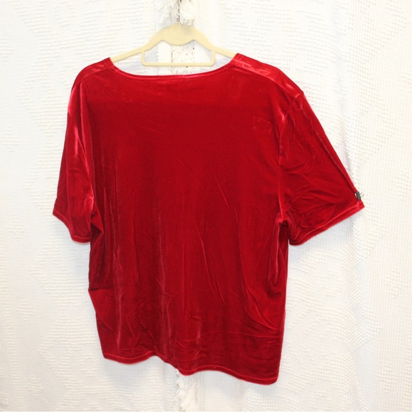 Red Velour Top - Picture 3 of 6